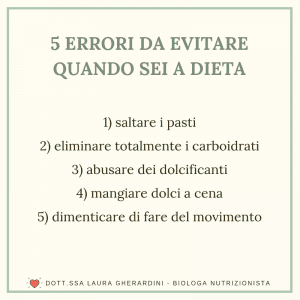 5 ERRORI DA EVITARE QUANDO SEI A DIETA